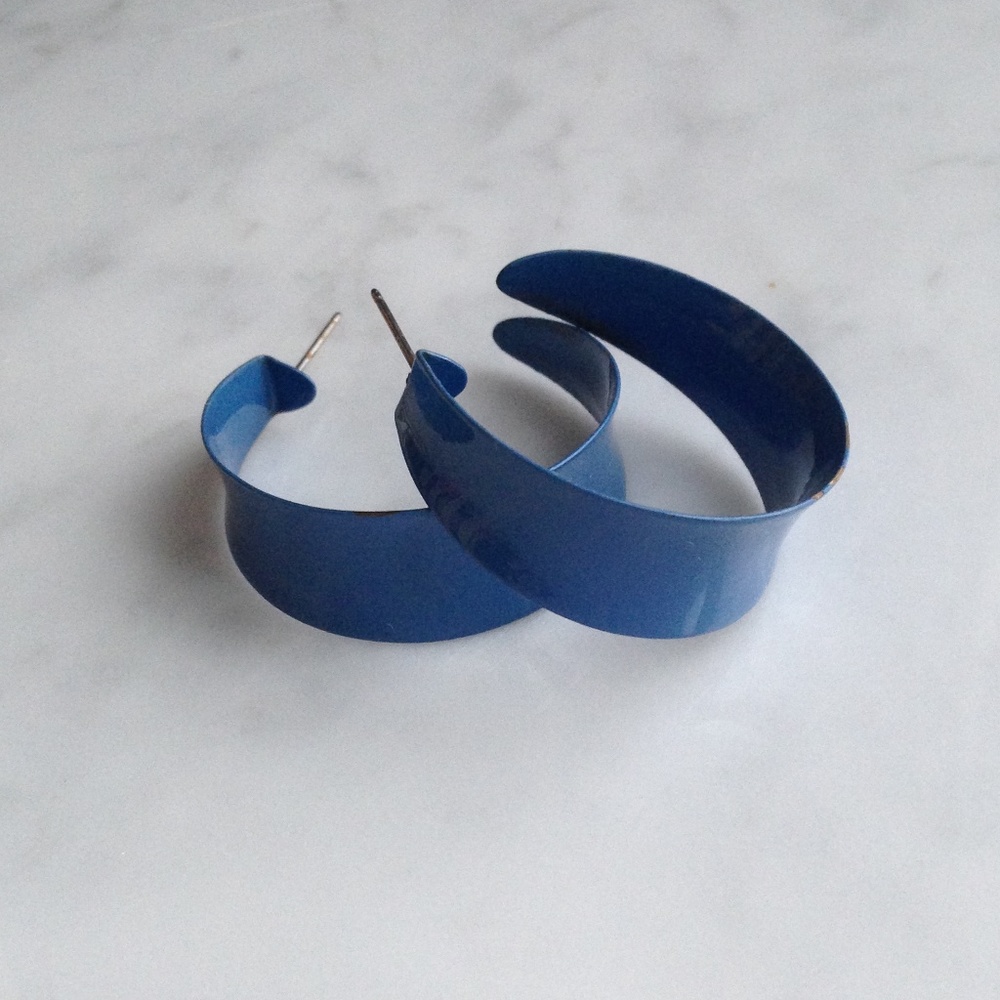 *5/$25* Earrings - Blue Hoops